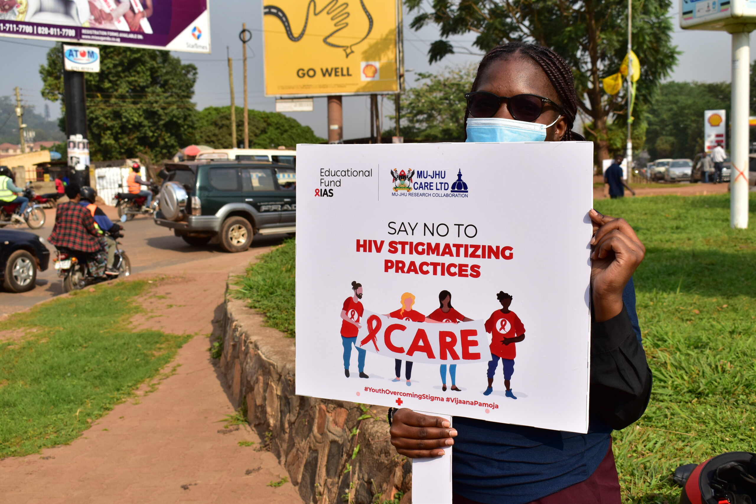 Say no to HIV Stigmatization placard