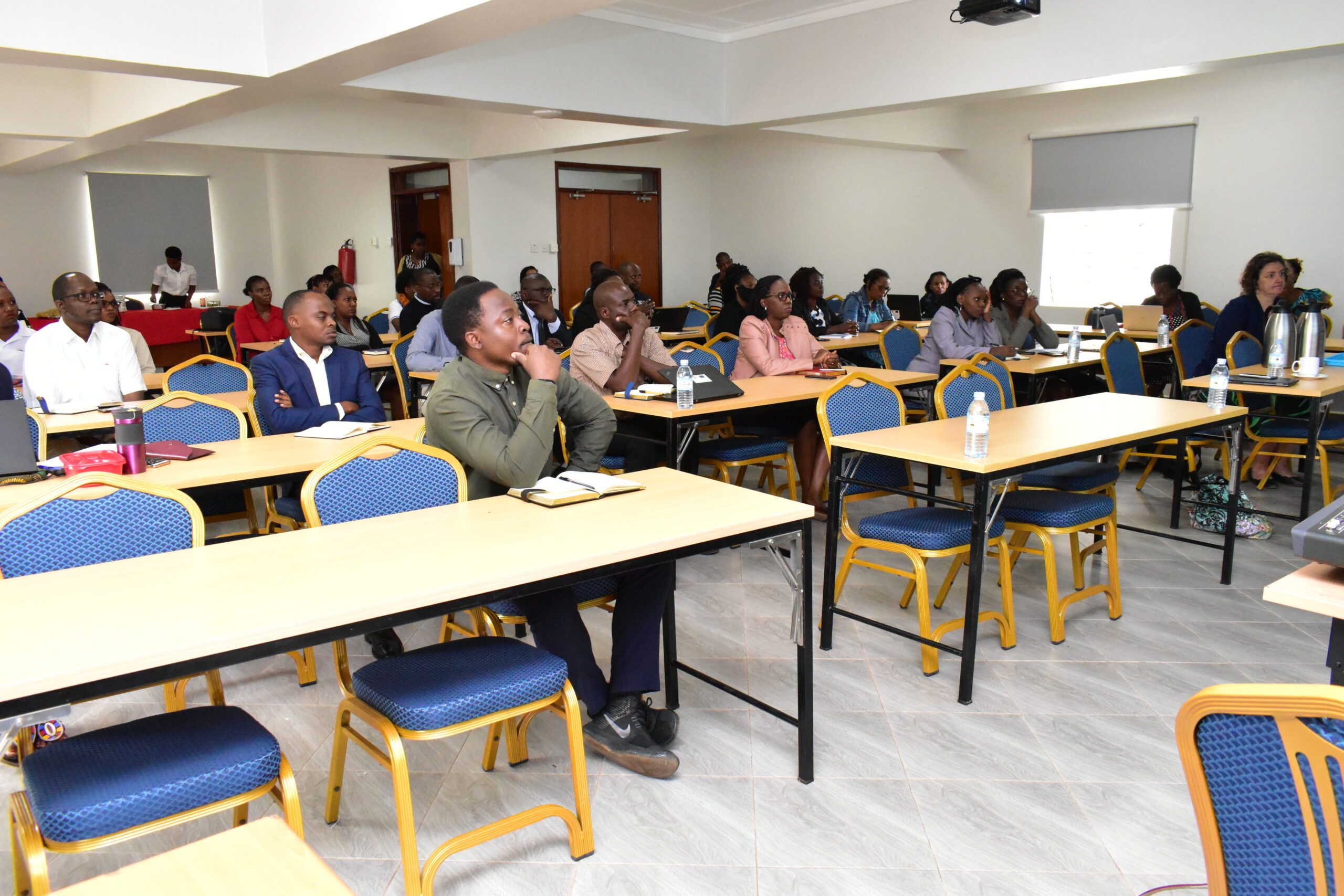 Participants from MU-JHU, Makerere University and other peer institutions attend the hybrid event on funding opportunities under UKRI-MRC
