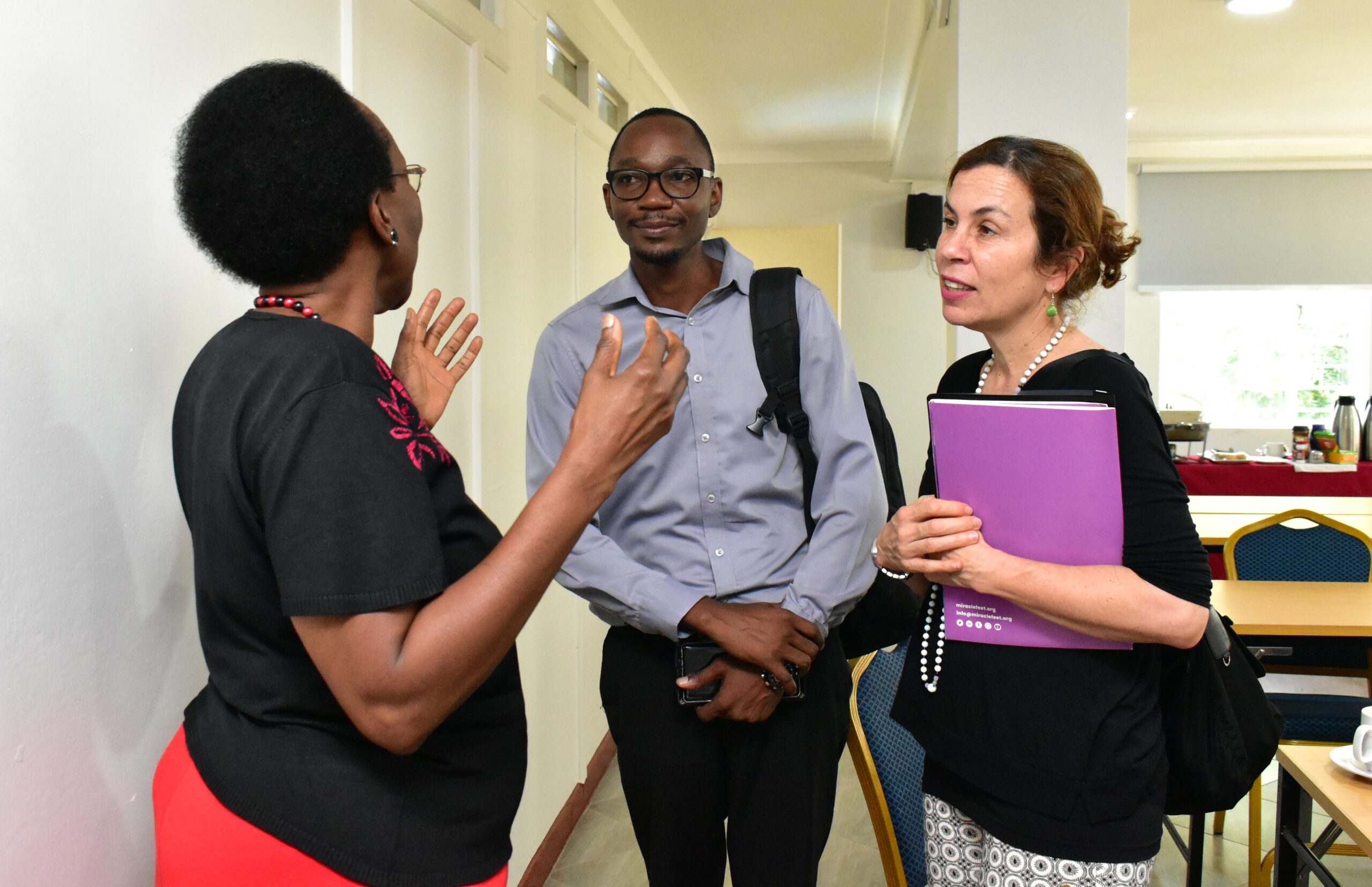 Prof. Philippa Musoke with Daphne Sorensen and Geoffrey Bisanda